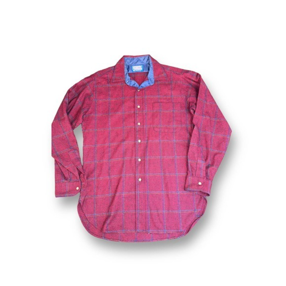 Vintage Pendleton 100% Virgin Wool Deep Red Flannel Size M